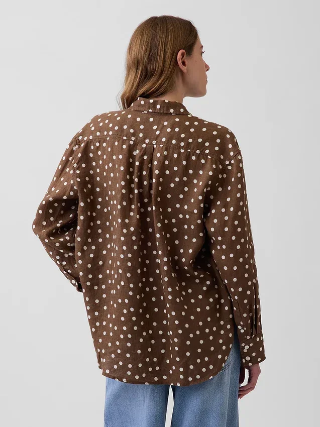 Camicia oversize in 100% lino
