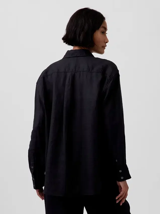 Camicia oversize in 100% lino