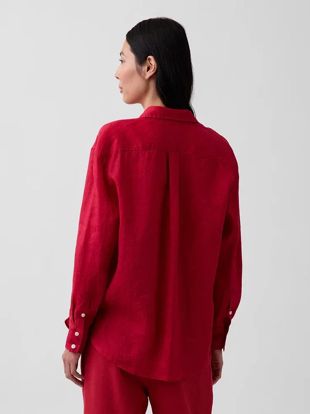 Camicia oversize in 100% lino