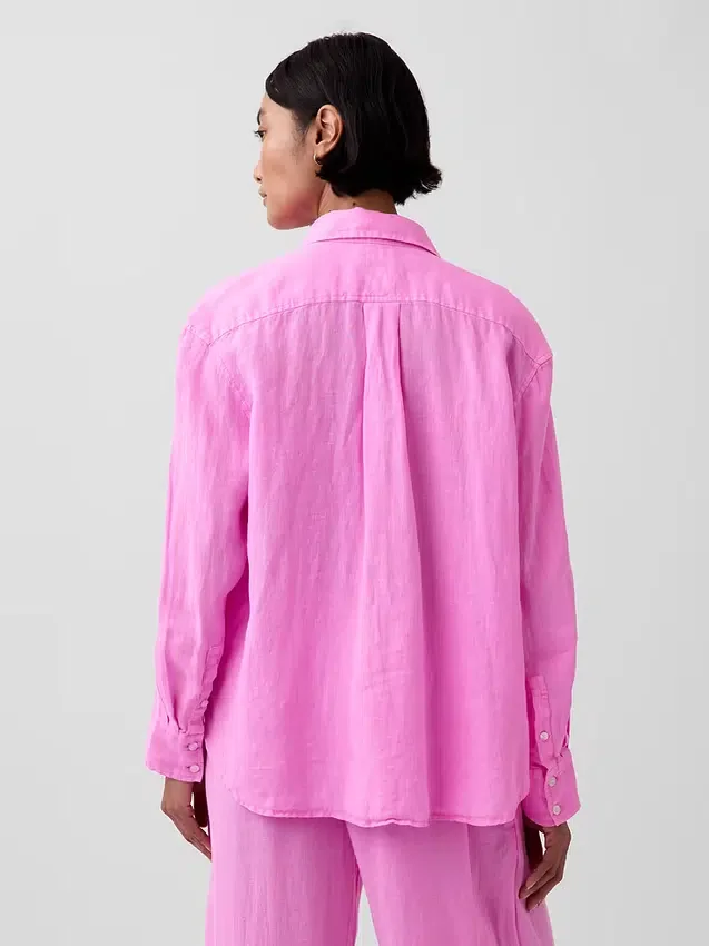 Camicia oversize in 100% lino