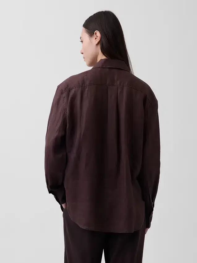 Camicia oversize in 100% lino