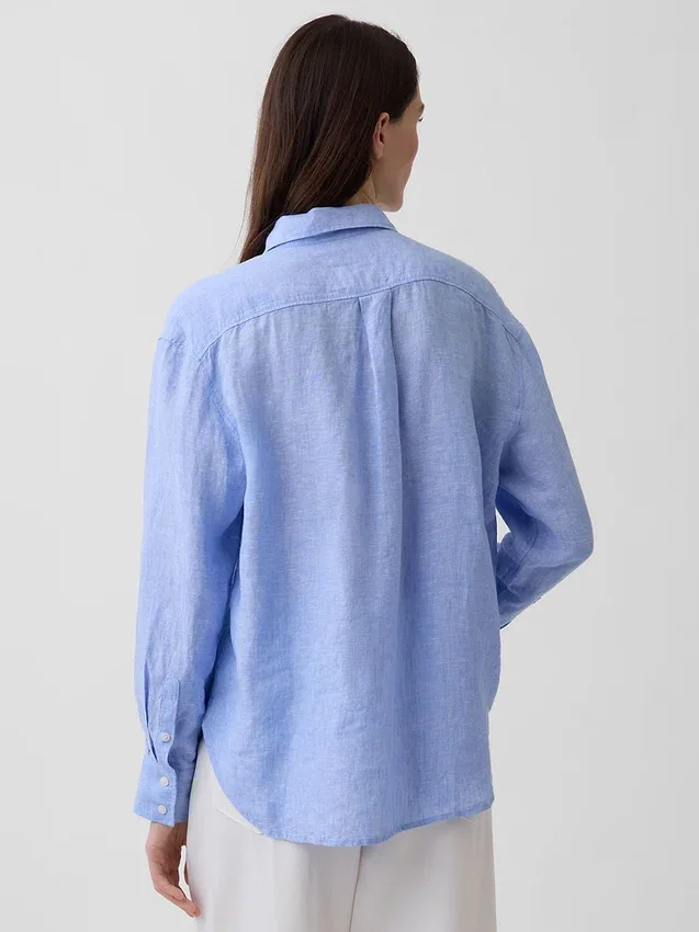 Camicia oversize in 100% lino