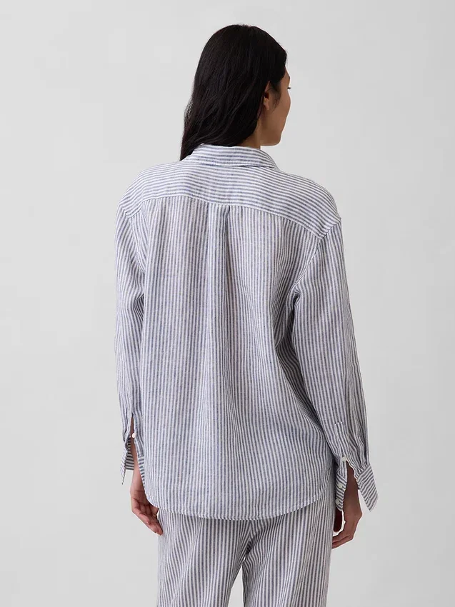Camicia oversize in 100% lino