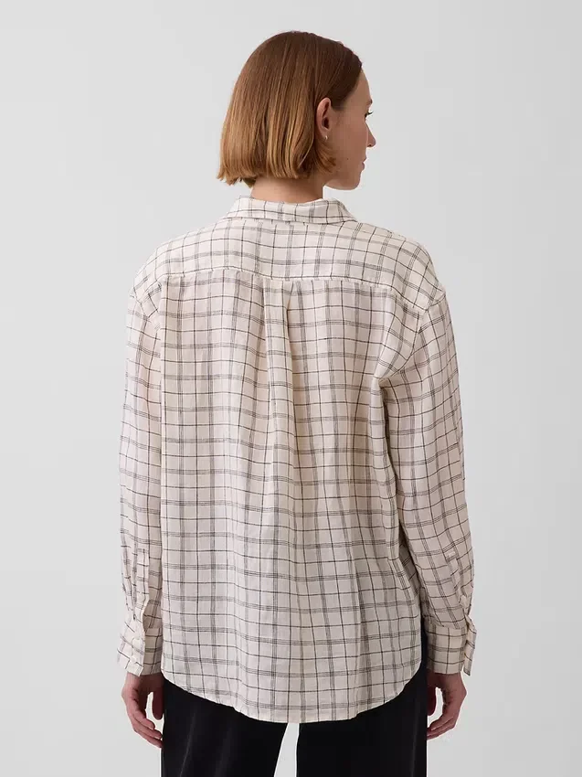Camicia oversize in 100% lino