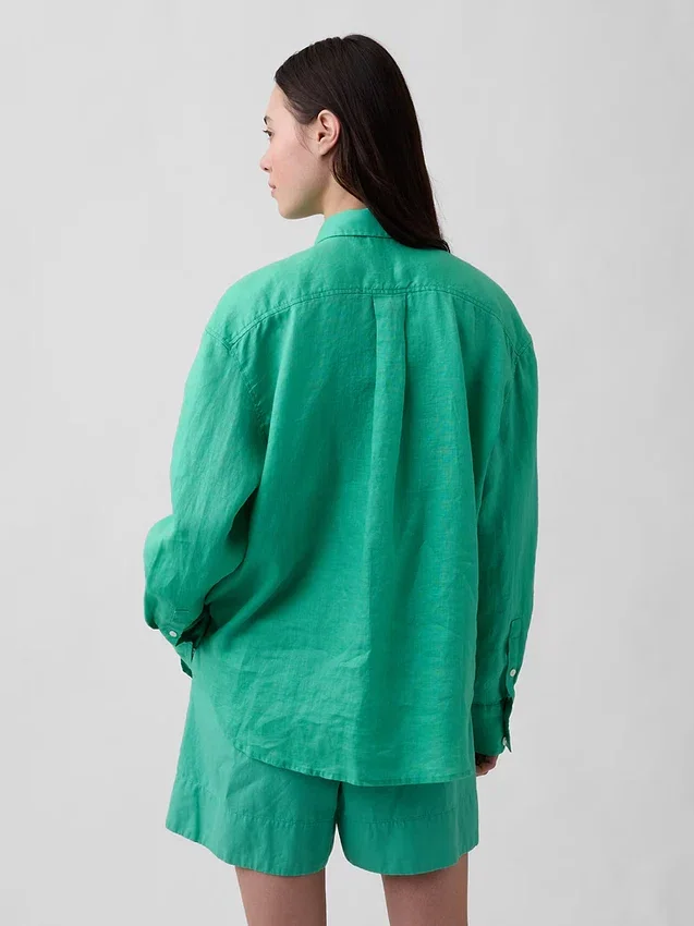 Camicia oversize in 100% lino