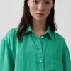 Camicia oversize in 100% lino
