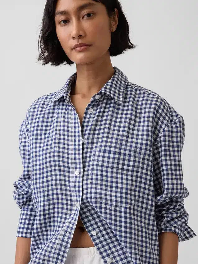 Camicia oversize in 100% lino