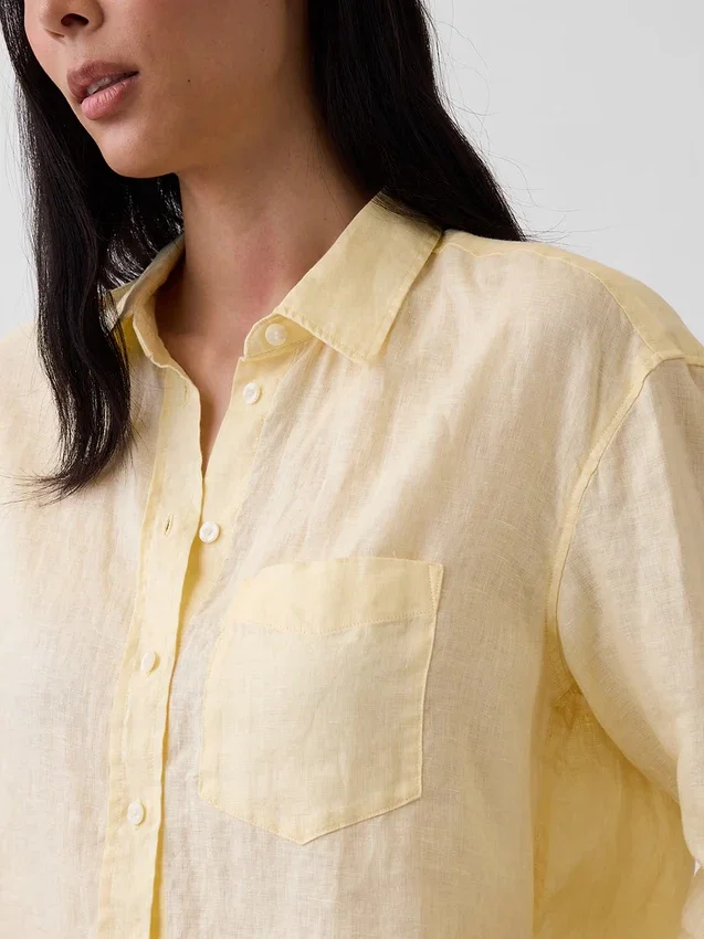 Camicia oversize in 100% lino