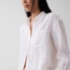 Camicia oversize in 100% lino