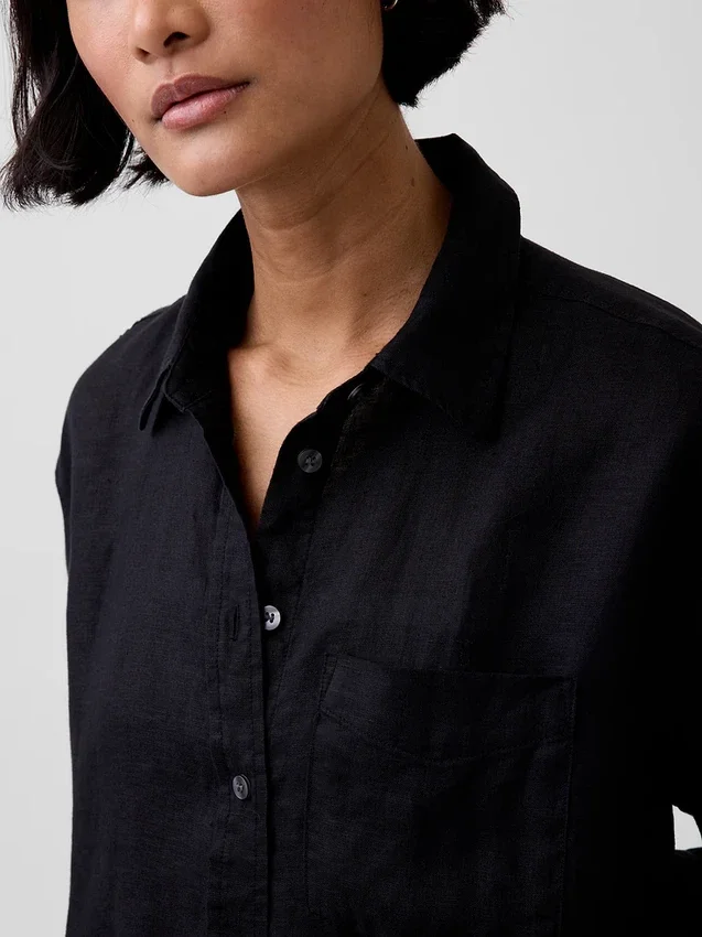 Camicia oversize in 100% lino