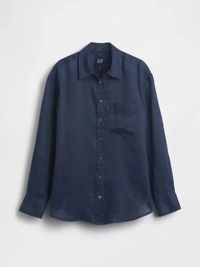 Camicia oversize in 100% lino