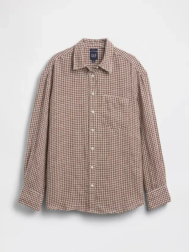 Camicia oversize in 100% lino