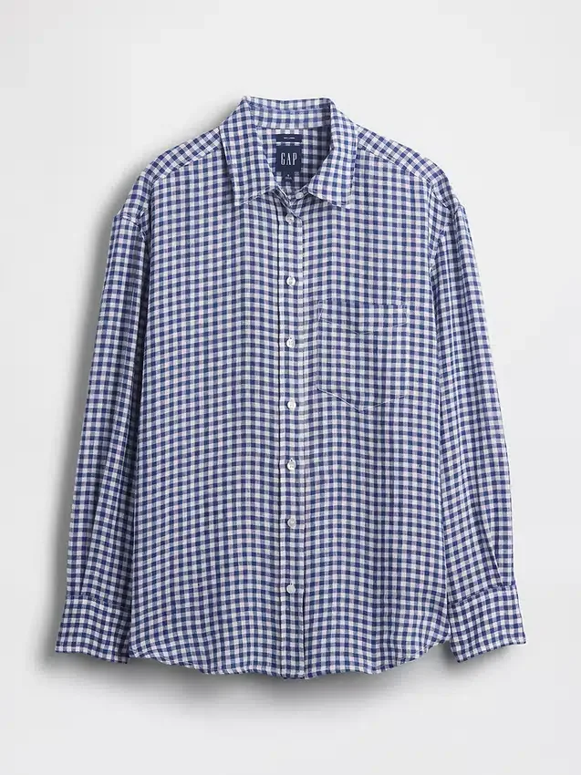 Camicia oversize in 100% lino