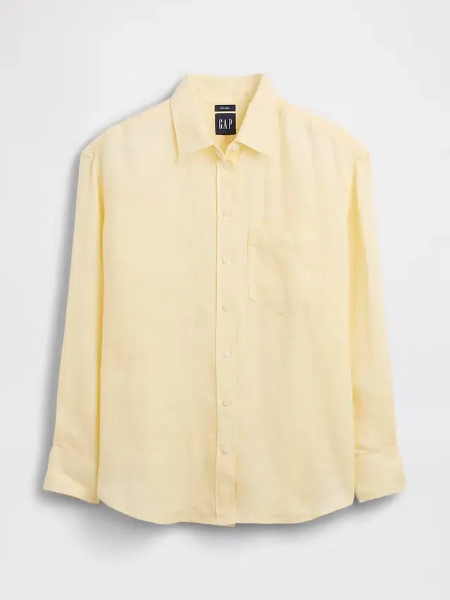 Camicia oversize in 100% lino