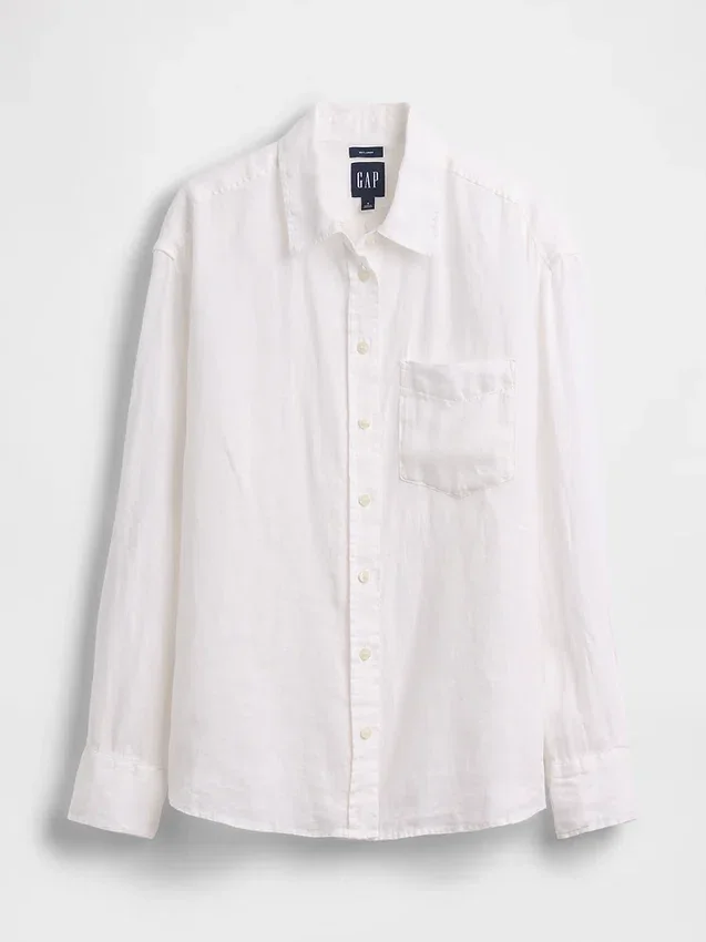 Camicia oversize in 100% lino