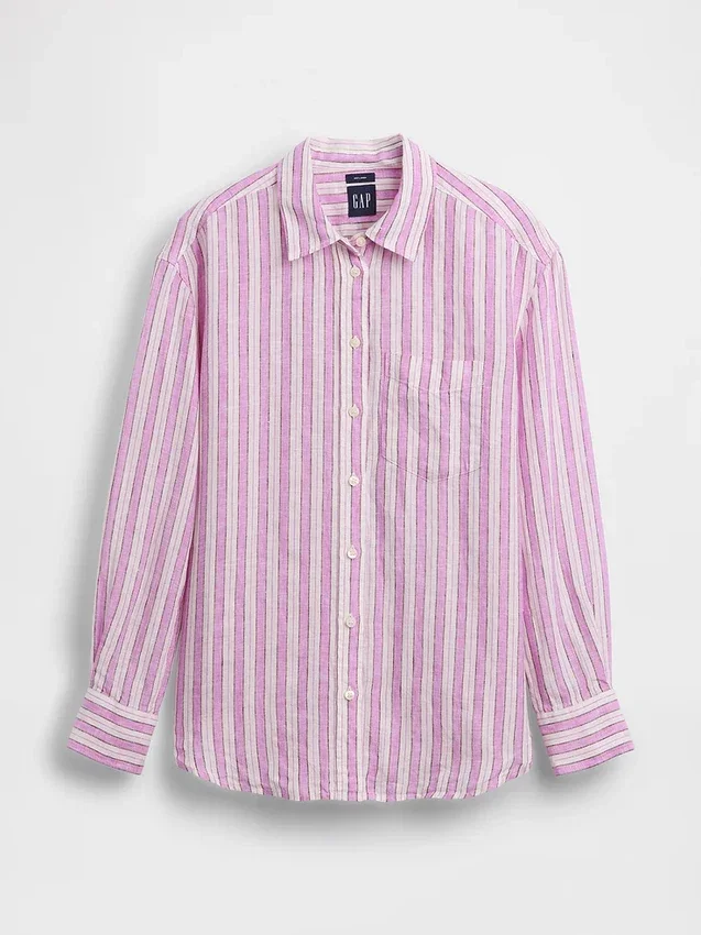 Camicia oversize in 100% lino