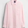 Camicia oversize in 100% lino