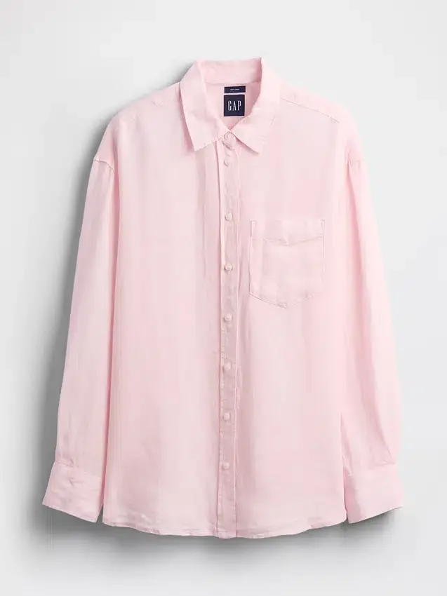 Camicia oversize in 100% lino