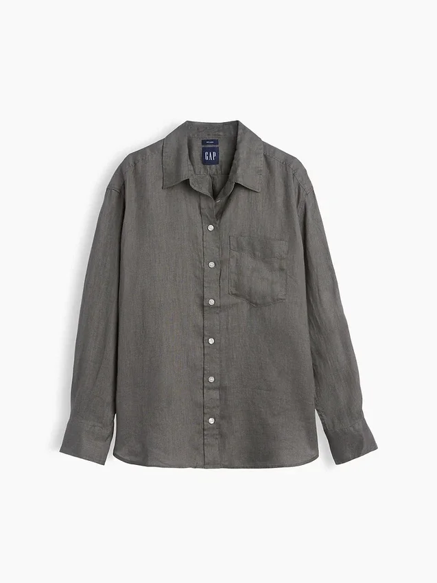 Camicia oversize in 100% lino