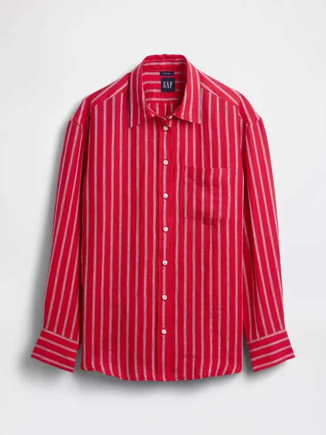 Camicia oversize in 100% lino