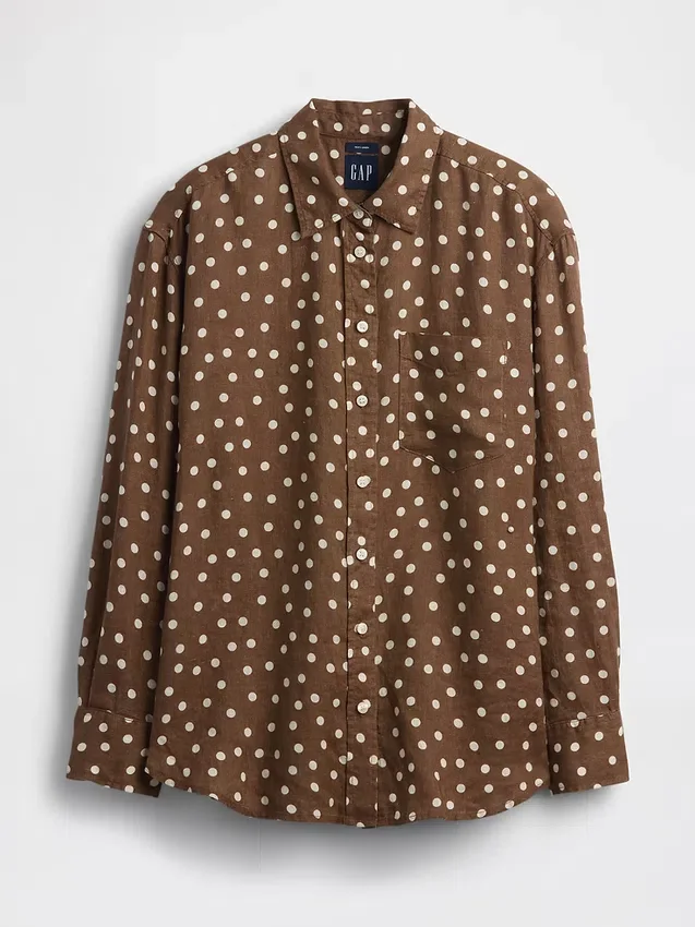 Camicia oversize in 100% lino