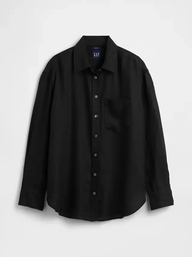 Camicia oversize in 100% lino