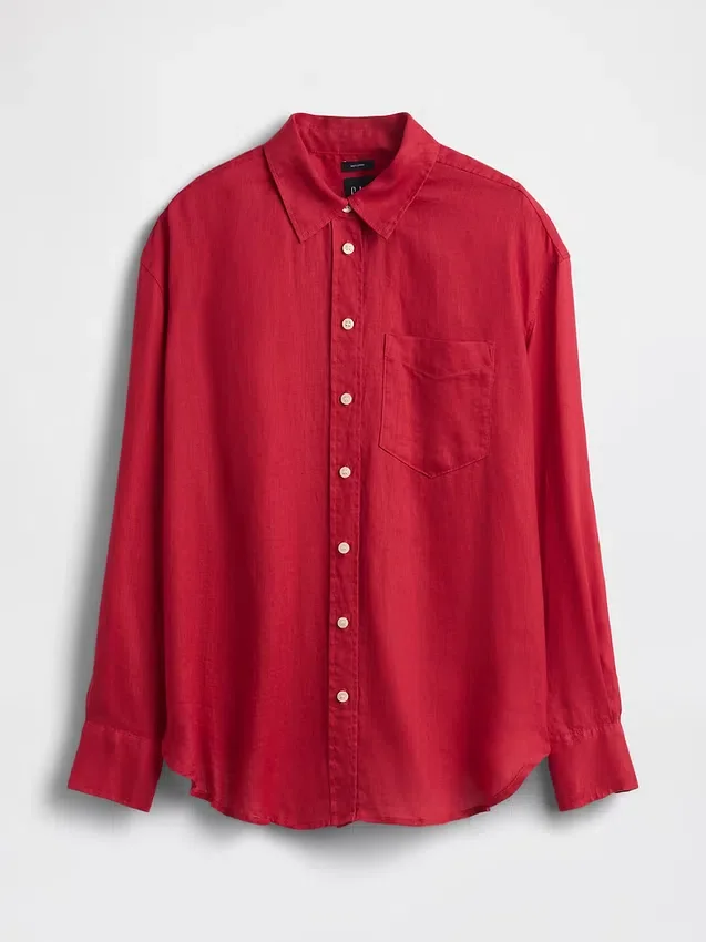 Camicia oversize in 100% lino