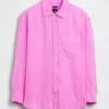 Camicia oversize in 100% lino
