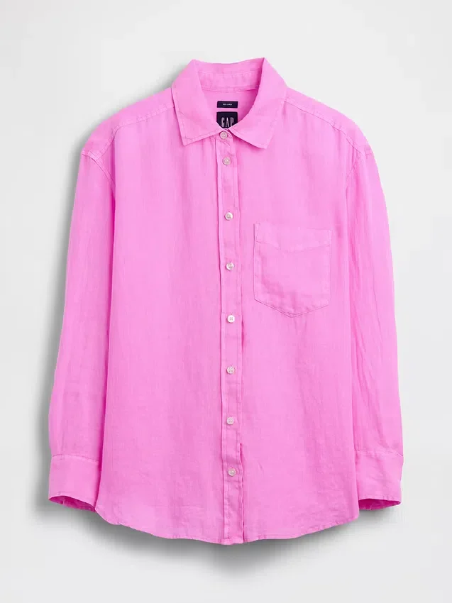 Camicia oversize in 100% lino
