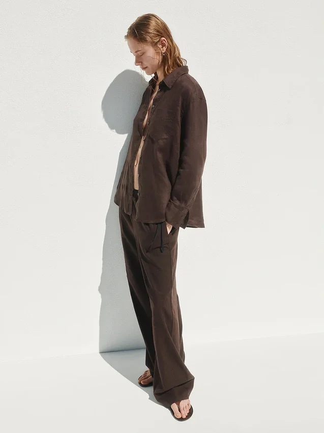 Camicia oversize in 100% lino