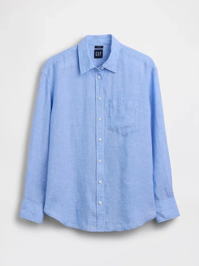 Camicia oversize in 100% lino