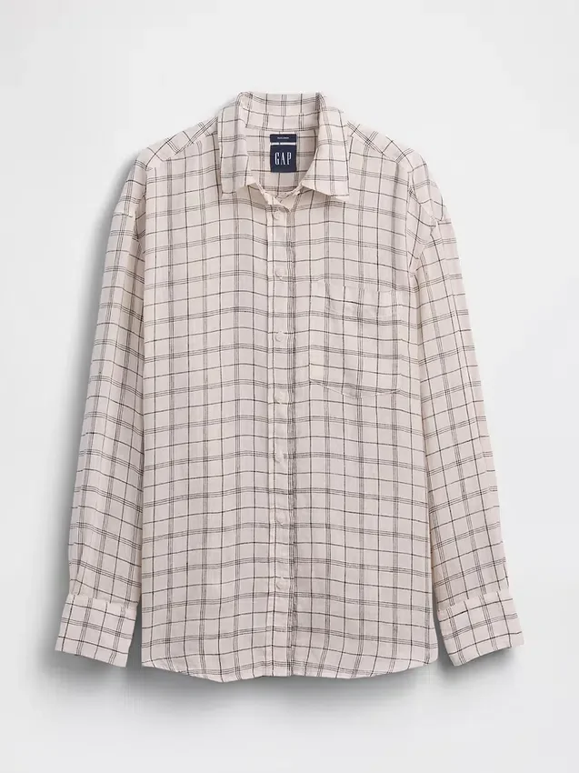 Camicia oversize in 100% lino