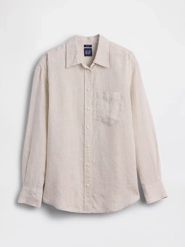 Camicia oversize in 100% lino