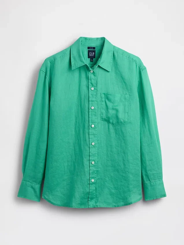 Camicia oversize in 100% lino