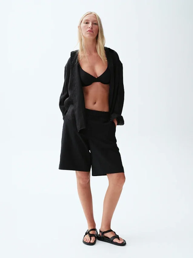 Camicia oversize in 100% lino