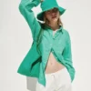 Camicia oversize in 100% lino