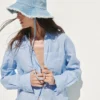 Camicia oversize in 100% lino