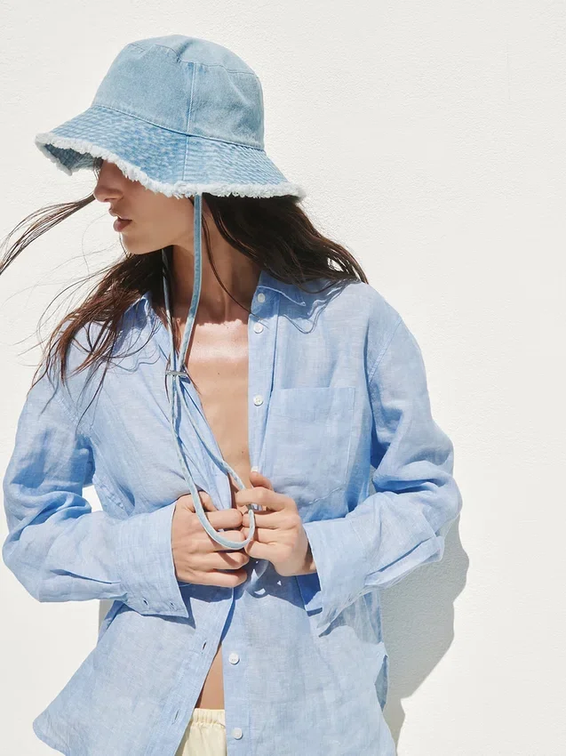 Camicia oversize in 100% lino