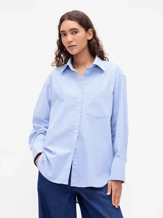 Camicia oversize in cotone biologico Oxford