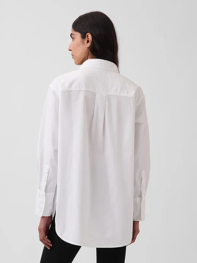 Camicia oversize in cotone biologico Oxford