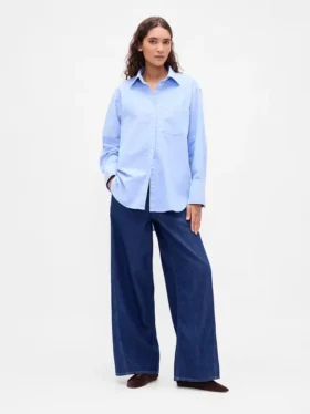 Camicia oversize in cotone biologico Oxford