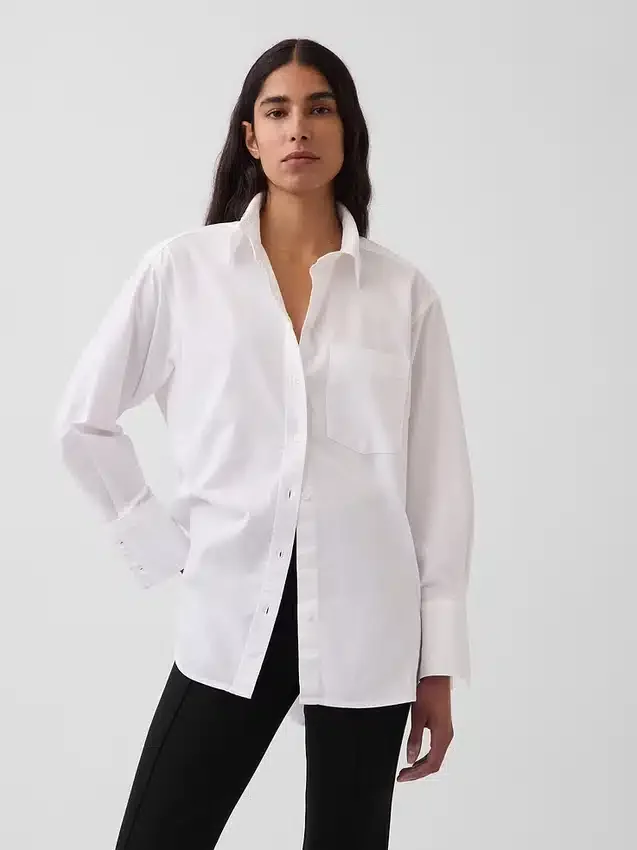 Camicia oversize in cotone biologico Oxford