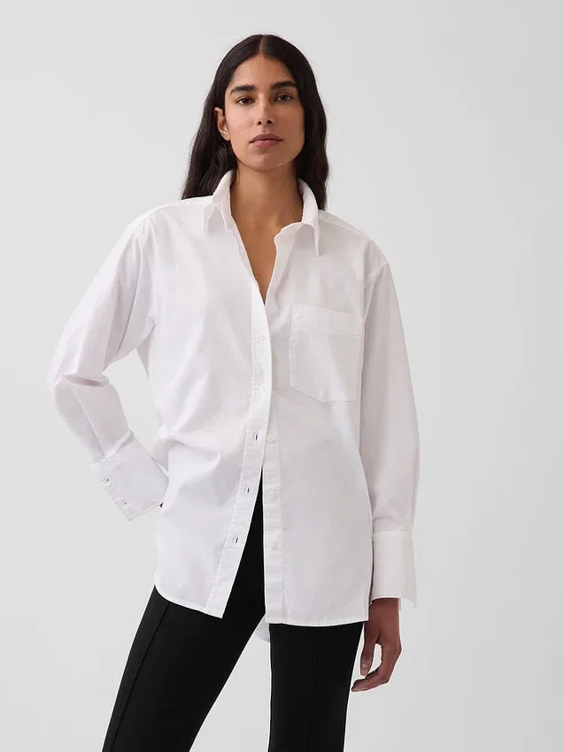 Camicia oversize in cotone biologico Oxford