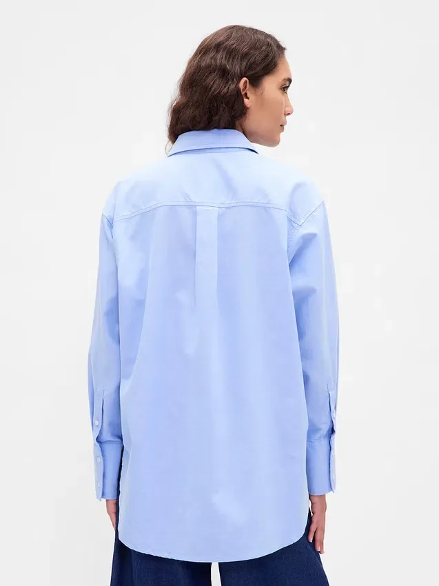 Camicia oversize in cotone biologico Oxford