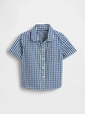 Camicia oversize in denim a quadretti per neonato & bebè