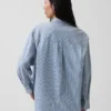 Camicia oversize in denim a righe