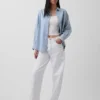 Camicia oversize in denim a righe
