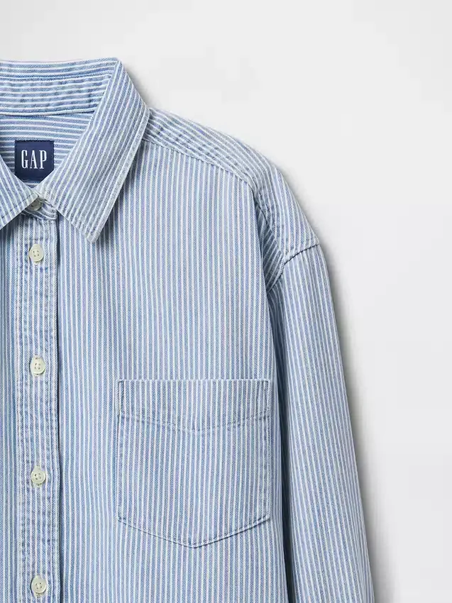 Camicia oversize in denim a righe