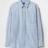 Camicia oversize in denim a righe