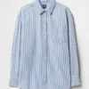 Camicia oversize in denim a righe